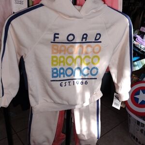 Ford Kids Matching Set in Cream with Blue and Yellow Accents